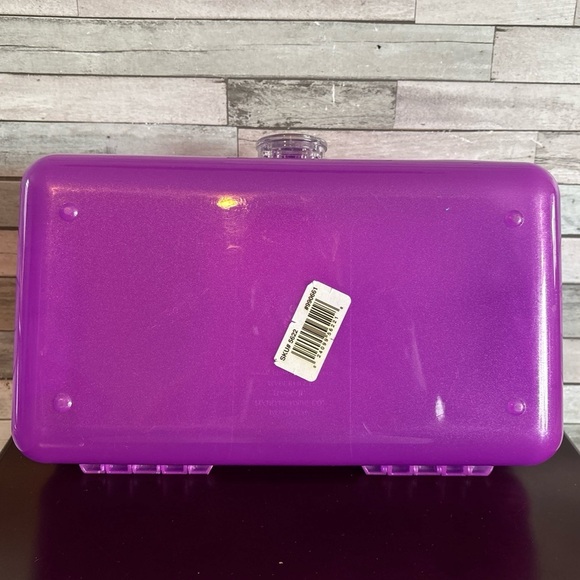 Caboodles On The Go Girl Makeup Beauty Case w/Mirror Purple Sparkles Lips Logo - Picture 6 of 10